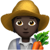 Apple(iPhone) Farmer: Dark Skin Tone Emoji