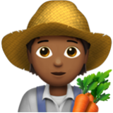 Apple(iPhone) Farmer: Medium-Dark Skin Tone Emoji