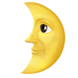 Apple(iPhone) First Quarter Moon Face Emoji