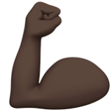 Apple(iPhone) Flexed Biceps: Dark Skin Tone Emoji