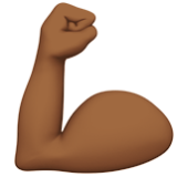 Apple(iPhone) Flexed Biceps: Medium-Dark Skin Tone Emoji