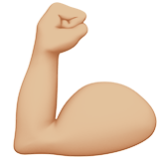 Apple(iPhone) Flexed Biceps: Medium-Light Skin Tone Emoji