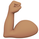 Apple(iPhone) Flexed Biceps: Medium Skin Tone Emoji