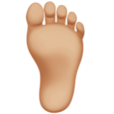 Apple(iPhone) Foot: Medium-Light Skin Tone Emoji