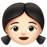 Apple(iPhone) Girl: Light Skin Tone Emoji