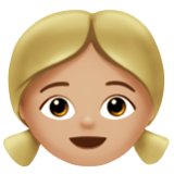 Apple(iPhone) Girl: Medium-Light Skin Tone Emoji