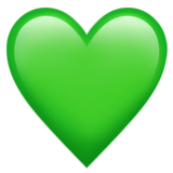 Apple(iPhone) Green Heart Emoji