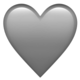 Apple(iPhone) Grey Heart Emoji