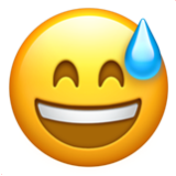 Apple(iPhone) Grinning Face With Sweat Emoji