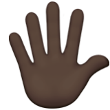 Apple(iPhone) Hand With Fingers Splayed: Dark Skin Tone Emoji