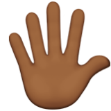 Apple(iPhone) Hand With Fingers Splayed: Medium-Dark Skin Tone Emoji