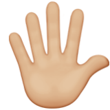 Apple(iPhone) Hand With Fingers Splayed: Medium-Light Skin Tone Emoji