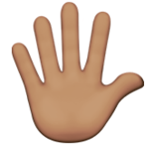 Apple(iPhone) Hand With Fingers Splayed: Medium Skin Tone Emoji