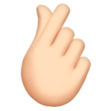 Apple(iPhone) Hand With Index Finger And Thumb Crossed: Light Skin Tone Emoji