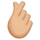 Apple(iPhone) Hand With Index Finger And Thumb Crossed: Medium-Light Skin Tone Emoji