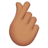 Apple(iPhone) Hand With Index Finger And Thumb Crossed: Medium Skin Tone Emoji