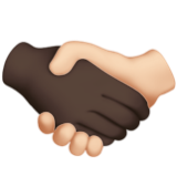 Apple(iPhone) Handshake: Dark Skin Tone, Light Skin Tone Emoji