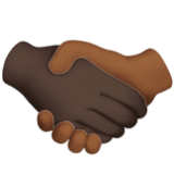 Apple(iPhone) Handshake: Dark Skin Tone, Medium-Dark Skin Tone Emoji