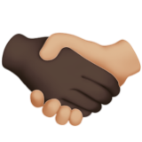 Apple(iPhone) Handshake: Dark Skin Tone, Medium-Light Skin Tone Emoji