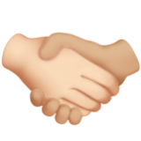 Apple(iPhone) Handshake: Light Skin Tone, Medium-Light Skin Tone Emoji