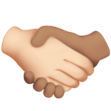 Apple(iPhone) Handshake: Light Skin Tone, Medium Skin Tone Emoji