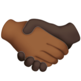 Apple(iPhone) Handshake: Medium-Dark Skin Tone, Dark Skin Tone Emoji