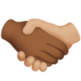 Apple(iPhone) Handshake: Medium-Dark Skin Tone, Medium-Light Skin Tone Emoji