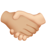 Apple(iPhone) Handshake: Medium-Light Skin Tone, Light Skin Tone Emoji