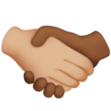 Apple(iPhone) Handshake: Medium-Light Skin Tone, Medium-Dark Skin Tone Emoji