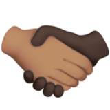 Apple(iPhone) Handshake: Medium Skin Tone, Dark Skin Tone Emoji