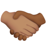 Apple(iPhone) Handshake: Medium Skin Tone, Medium-Dark Skin Tone Emoji