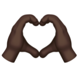 Apple(iPhone) Heart Hands: Dark Skin Tone Emoji