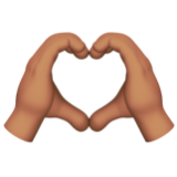 Apple(iPhone) Heart Hands: Medium Skin Tone Emoji