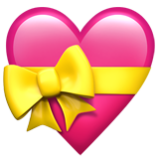 Apple(iPhone) Heart With Ribbon Emoji