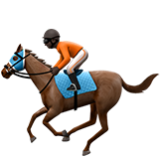 Apple(iPhone) Horse Racing: Dark Skin Tone Emoji