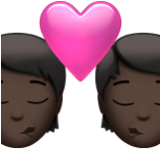 Apple(iPhone) Kiss: Dark Skin Tone Emoji