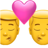 Apple(iPhone) Kiss: Man, Man Emoji