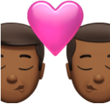 Apple(iPhone) Kiss: Man, Man, Medium-Dark Skin Tone Emoji