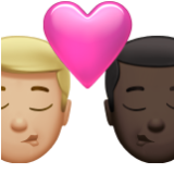 Apple(iPhone) Kiss: Man, Man, Medium-Light Skin Tone, Dark Skin Tone Emoji