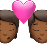 Apple(iPhone) Kiss: Medium-Dark Skin Tone Emoji