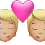 Apple(iPhone) Kiss: Medium-Light Skin Tone Emoji