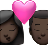 Apple(iPhone) Kiss: Woman, Man, Dark Skin Tone Emoji