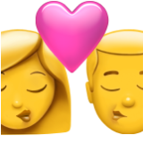 Apple(iPhone) Kiss: Woman, Man Emoji