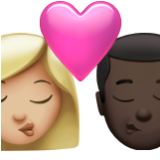 Apple(iPhone) Kiss: Woman, Man, Medium-Light Skin Tone, Dark Skin Tone Emoji