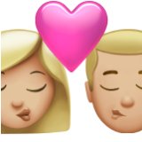 Apple(iPhone) Kiss: Woman, Man, Medium-Light Skin Tone Emoji