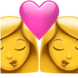 Apple(iPhone) Kiss: Woman, Woman Emoji