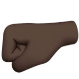 Apple(iPhone) Left-Facing Fist: Dark Skin Tone Emoji