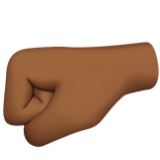 Apple(iPhone) Left-Facing Fist: Medium-Dark Skin Tone Emoji