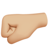 Apple(iPhone) Left-Facing Fist: Medium-Light Skin Tone Emoji