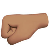 Apple(iPhone) Left-Facing Fist: Medium Skin Tone Emoji